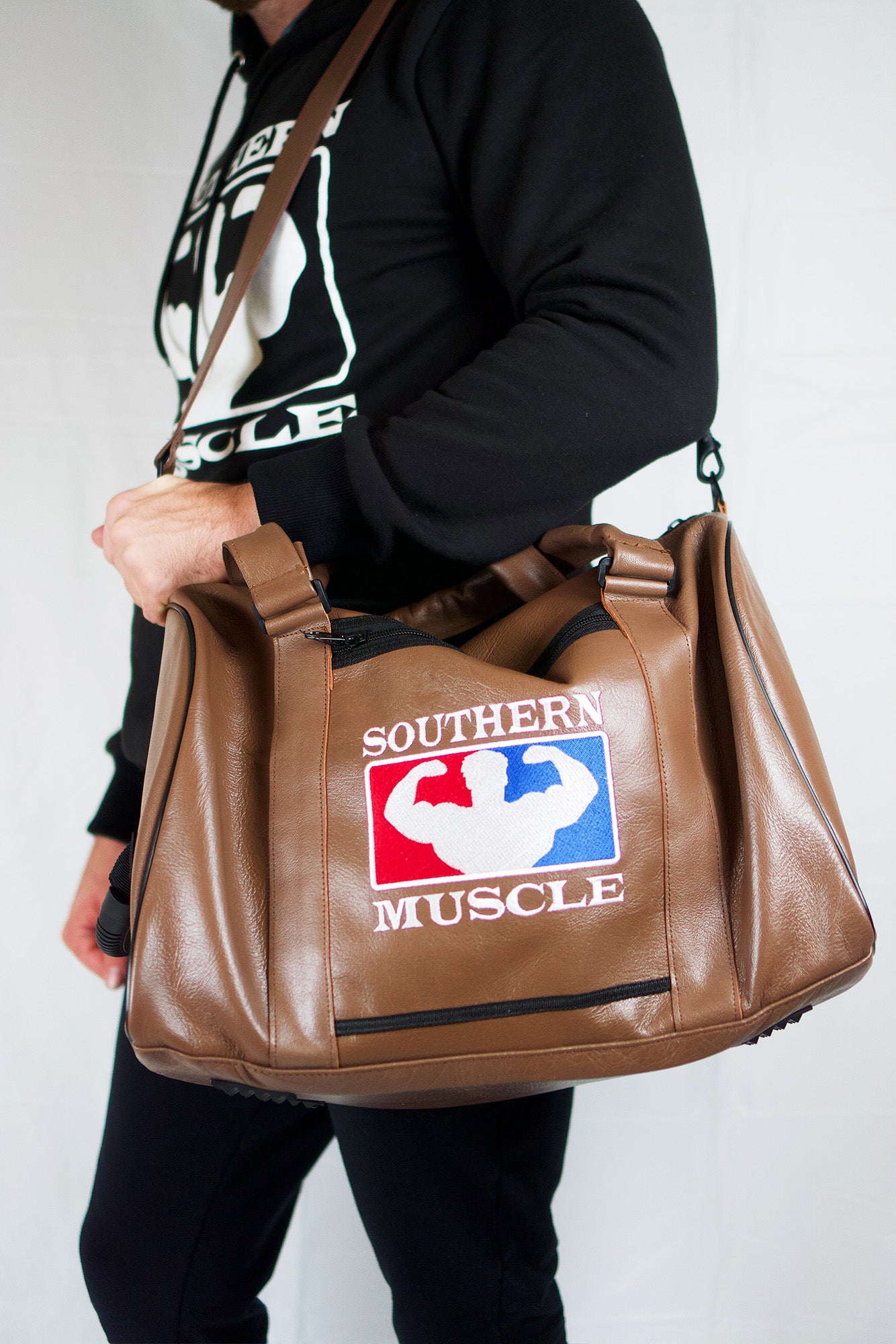 Leather Duffle Gym Bag